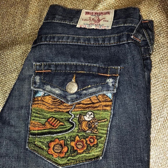 true religion fairy embroidery jeans 